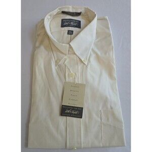 Lord & Taylor Men's Pinpoint Oxford Shirt Long Slv Button Down Ecru 16.5 32/33